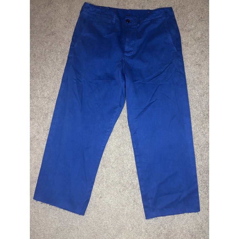 Wallace & Barnes Officer's Chino Pants Blue Men's 34x27 Cropped Altered READ!